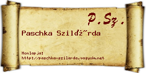 Paschka Szilárda névjegykártya